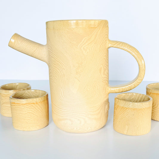 Stoneware Pitcher and Glasses