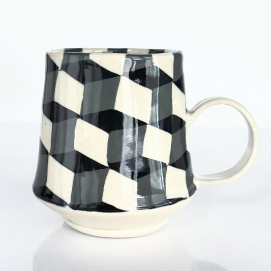Black and White Cube Nerikomi Mug 4